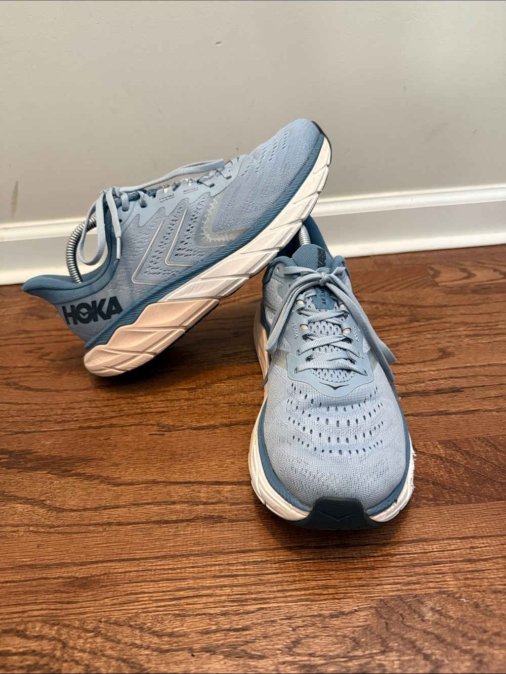 Hoka Women's Ahrahi 5 Light Blue Athletic Running Sneakers